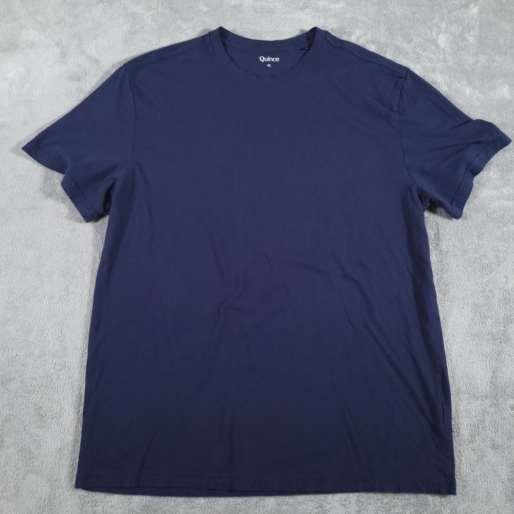 Quince Shirt Mens XL Deep Navy Cotton Modal Crew Neck Tee Short Sleeve Basic